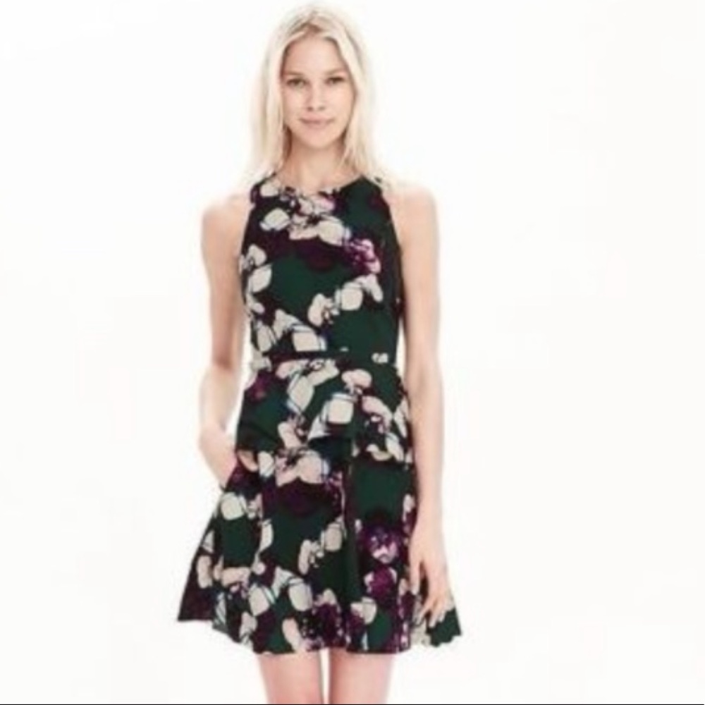 Banana Republic Green Floral Dress